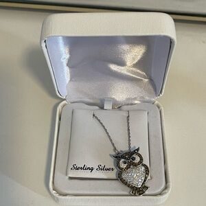 Swarovski Sterling Silver Owl Pendent